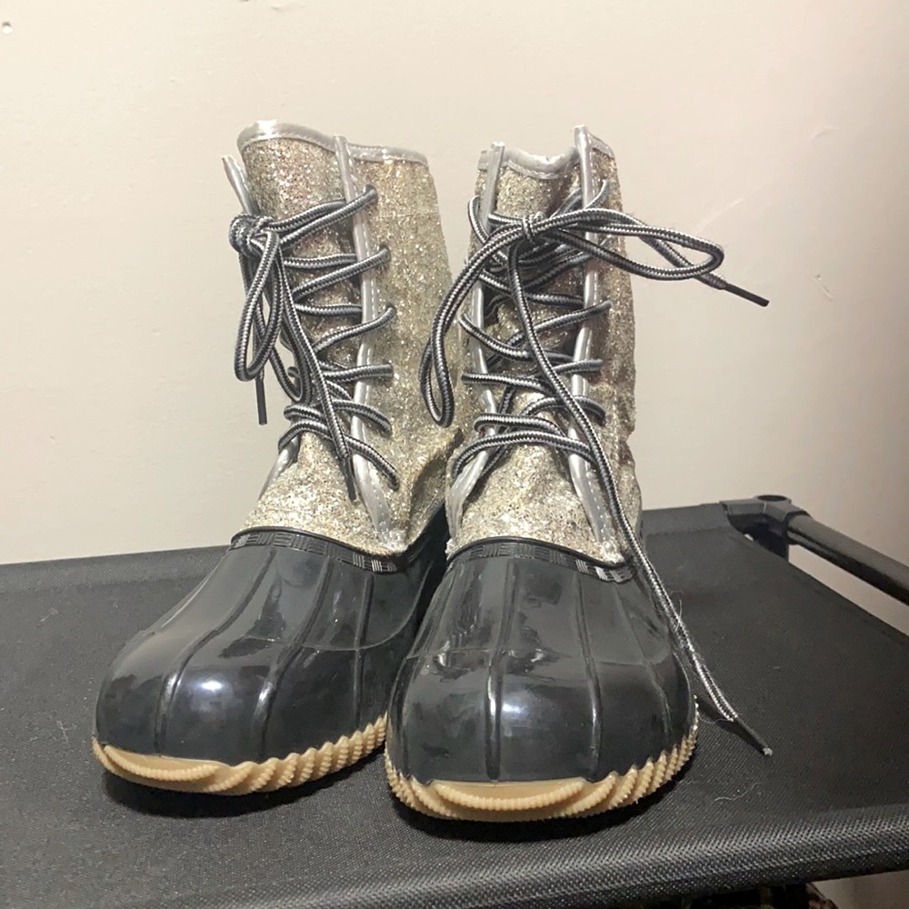 Sequin Duck Boots